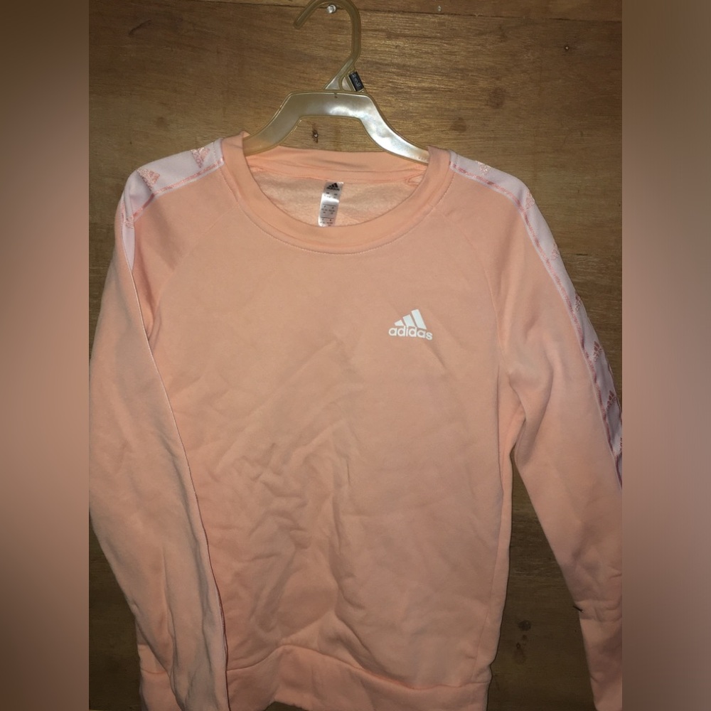Peach pink adidas sweatshirt